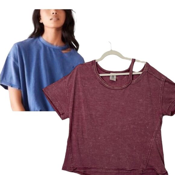 We The Free oversized T-Shirt Raw Hem distressed Detail Size small - Picture 1 of 16